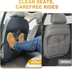 Car Seat Back Protector for Kids - Backrest Protector Prevents Damage from Kicking, Universal Fit Seat Protector with Anti-Slip Design, Shields Against Scratches & Footprints