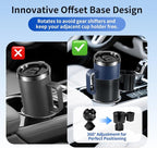 Car Cup Holder Expander W/Offset Adapter, 2-in-1 Cup Holder Extender for Large Bottles up to 4.3", Adjustable Base Fits Stanley, Hydro Flask, Yeti, Universal Car Cup Holder for Most Vehicles