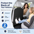 Back Seat Cover for Kids, 2 Pack Waterproof Kick Mats Backseat Protector, Car Seat Back Protectors for Vehicles to Protect from Dirt, Mud & Scratches,Easy to Clean X-Large
