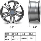 New 18x8.5" 18 Inch Premium Aluminum Alloy Wheel Rim Compatible with Mercedes-Benz C300 C350 2015-2018, Rear Wheel Replacement, OE Direct Fit Replacement Rim