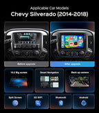 10" 64G Car Stereo for GMC Sierra Chevy Silverado 2014 2015 2016 2017 2018 Upgrade, Touchscreen Radio Head Unit Carplay/Android Auto/GPS/Bluetooth/AM/FM Radio/HD Backup Cam/SWC/Support Bose-System