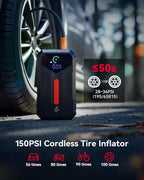 Andeman 4000A Jump Starter with 150PSI Air Compressor, Car Jump Box with Type-C Quick Charge, All in One 12V Lithium Battery Car Jumper for 8.5L Gas/7L Diesel Engine, Ep-177