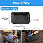 Car Seat Side Pocket Organizer, Nappa Leather Car Trunk Pouch Organizers and Storage, Small Car Side Seat Storage Bag for Auto Front Seat Back Seat Door Console Phone Sunglasses Cards Pen (Black-2PCS)