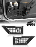 20% Larger Capacity Stamped Steel Bronco Front Door Storage Pockets with Hidden Internal Screws for Ford Bronco 2021-2026 2/4-Door Skeletonized Metal Front & Rear Door Cup Holder Organizer Box（2PCS）