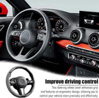 3PCS/Set Car Steering Wheel Cover, Leather Segmented Anti-Slip Automotive Wheel Protector, Soft Breathable Vehicle Steering Protection Covers, Universal Interior Accessories (Gray)