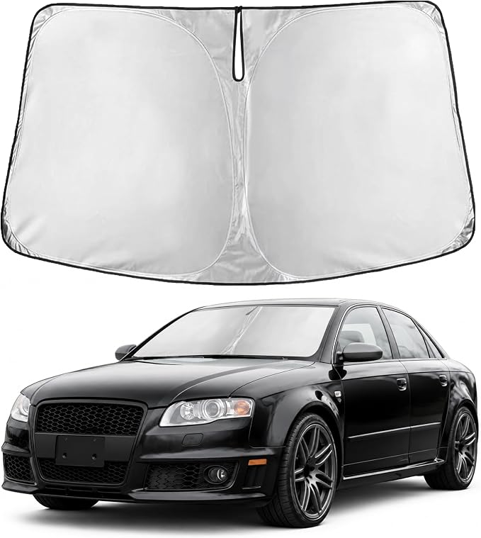 Windshield Sunshade Compatible for Audi RS 4 2005-2006 2007 2008, Sun Visor for Front Windshield & Window Sun Shade Cover, UV Heat Blocker & Protector, Car Accessories