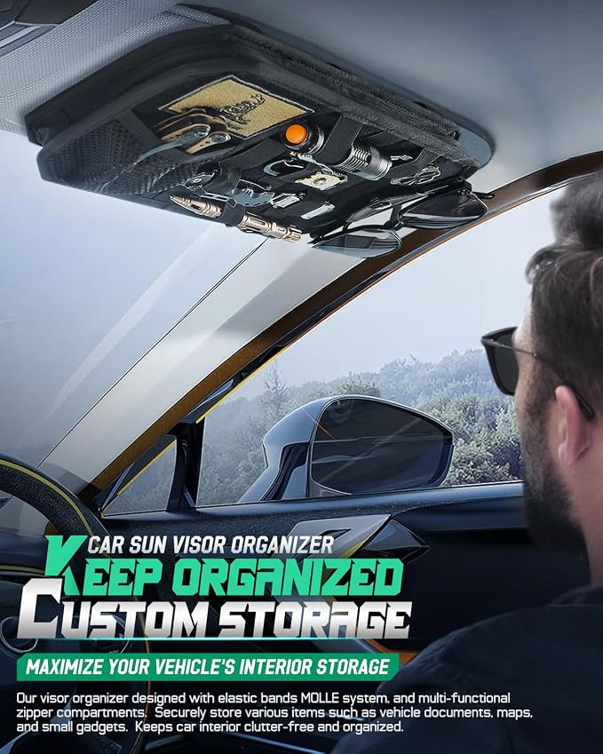 Tactical Car Sun Visor Organizer, Fit Cars Trucks SUV Jeeps Patrols | Tactical Car Sun Visor Organizer, Fit Cars Trucks Suv Jeeps Patrols