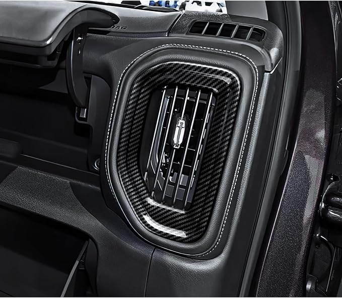 Car ABS Carbon Fiber Dashboard Side Air Vent AC Outlet Interior Trim Decal Cover for 2019-2025 Chevy Silverado | for 2019-2021 GMC Sierra 1500 2500 3500 HD Accessories (Style A)