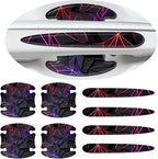 3D Texture Car Door Handle Protector ，Anti-Scratch Waterproof Paint Protection Film, Car Door Bowl Guard Sticker，Universal Vehicle Exterior Decoration Accessories (Red - B)
