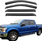 Tape On Window Visors Rain Guards for Ford F150 SuperCrew 2004-2008,Lincoln Mark LT 2006-2008,Side Vent Rain Deflector for Car Windows,Weatherproof & Easy Installation,Car Accessories-4pcs