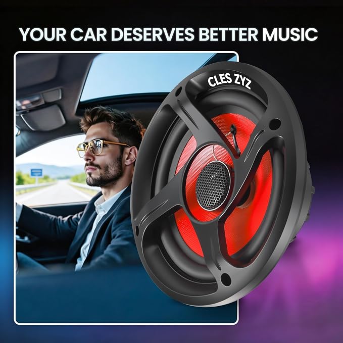 6.5" Car Coaxial Speakers, 800W Max Power, 200W RMS,4 Ohm, 6.5 Speakers with Glass Fiber Cone for Delivering Hi-Fi Sound, Ideal Audio Upgrade for New & Used Cars (Pair)