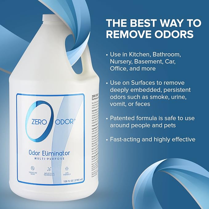 Multi-Purpose Odor Eliminator, Air and Surface Odor Remover for Home, Bathroom, Kitchen, and Closet, Refill, 128 oz
