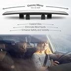 Verivue Universal Panoramic 12-Inch Rear View Mirror, Anti-Glare Wide Angle Car Mirror, Rearview Mirrors Accessory for Baby Rear-Facing, Clear Panoramic Convex Mirrors for cars