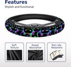 Neon Cat Steering Wheel Cover, Non Slip Polyester Car Wheel Protector for Car SUV Truck, Universal 15 Inch