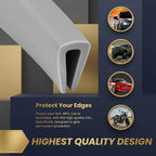 Rubber Edge Trim 1/8" U Channel Sheet Metal Edge Protector Door Seal Strip Guard Weather Resistance Fits for Car Doors Steel Plates Glass Hatches Table Corners (10 Feet Long, Grey)