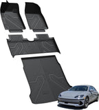 Floor Mats & Cargo Mats Fits for Hyundai Ioniq 6 2025 2024 2023, All Weather TPE Custom Fit Floor Liners for 1st and 2nd Rows Car Mats & Trunk Mats, Black