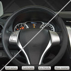 Customized Auto Car Steering Wheel Cover for Nissan(Black-Standard Size)