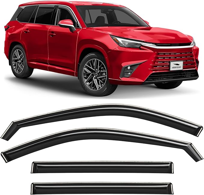 Voron Glass in-Channel Extra Durable Rain Guards for Lexus TX 2024-2026, Window Deflectors, Vent Window Visors, 4 Pieces - 200702