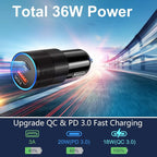 6 Pack USB C Car Charger, 38W Dual 12V USB-C & USB-A Car Charger Multi Port QC+PD 3.0 Fast Charging Cigarette Lighter Adapter Phone Plug for iPhone 17 16 15 14 13 12 Pro Galaxy Pixel Android