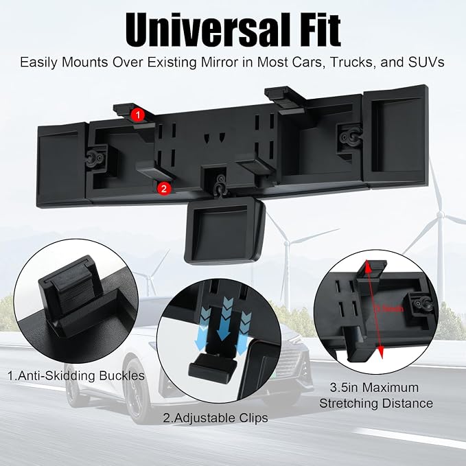 Interior Rearview Mirror, Baby Mirror for Rear Facing Infant, Universal Panoramic Rear View Accessories, Wide Angle Reduce Blind Spot Effectively for Car