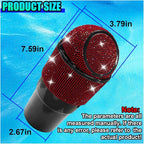 Bling Car Trash Can with Lid, Rhinestone Leakproof Waterproof Auto Cup Holder Garbage Bin, Portable Multipurpose Vehicle Dustbin and Organizer for Home Office Kitchen Bedroom (Red)