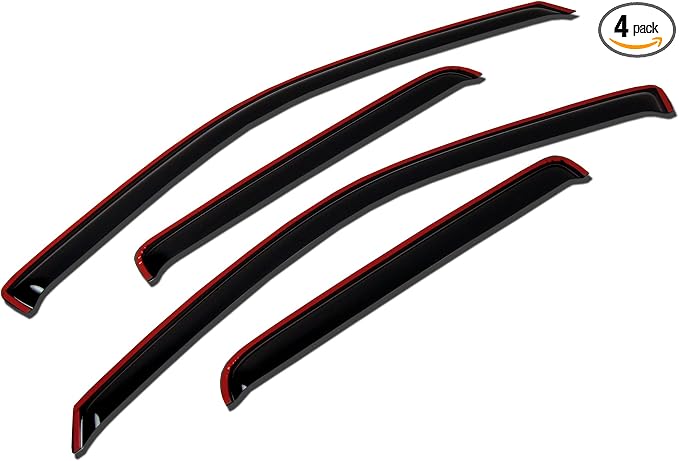 WV-192i in-Channel Window Visor Deflector Rain Guard Dark Smoke 4-pc Set, Compatible with 1999-2016 Ford F-250 SuperCrew/Crew Cab