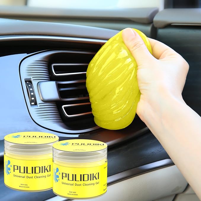 Car Cleaning Gel for Car Cleaning Putty Car Putty Auto Detailing Tools Car Slime Cleaner Dust Cleaning Gel for Car Interior Cleaner Car Accessories Keyboard Cleaner Yellow (2Pack)