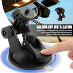 Dash Cam Suction Cup Camera Mount for Car, 360 Adjustable Dash Cam Suction Cup Mount with Strong Suctions, Portable Car Dashcam Mounts for Cars Dashcam, GPS, Phone Holder, 2PCS