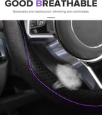 Steering Wheel Cover,Car Accessories,Microfiber Leather Car Steering Wheel Covers,Universal 15 Inch Anti-Slip Breathable Auto Interior Decor Protector,Suitable for Most Cars (Black&Purple)