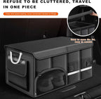 Car Trunk Organizer, 52L Collapsible Car Storage Waterproof Trunk Organizer with Lid & Handle, Multi Compartment Oxford Cargo Groceries Storage for Trucks SUVs Sedans