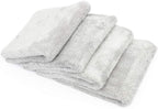 Eagle Edgeless 500 (4-Pack) Professional Korean 70/30 Blend Super Plush Microfiber Detailing Towels, 500GSM, 16in x 16in, Ice Grey