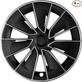 for Tesla Wheel Cover 19 inch, for Tesla Model Y(2020-2024) Wheel Covers, Wheel Cover Silver Black Knife Style 4PCS Hubcaps 19inch Rim Full Cover Hubcaps Decoration Accessories