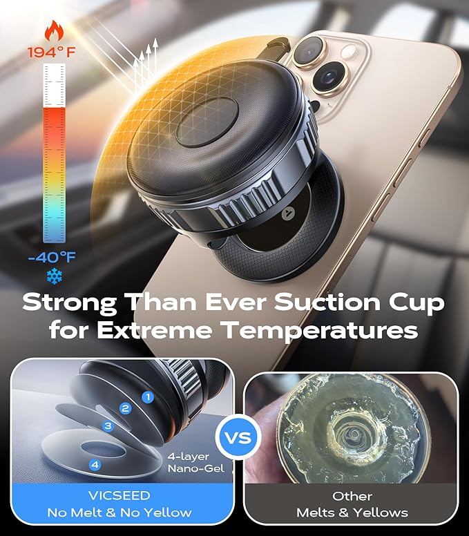 2026 Upgraded Car Phone Holder for Magsafe Car Mount [85 LBS Strongest Suction] Vacuum Magnetic Phone Holders for Your Car 360° Adjustable Car Phone Mount for iPhone 17 Pro Max 16 15 14 13 12