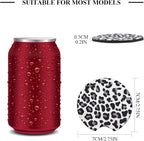 4 Pack Snow Leopard Print Car Coasters, 2.75inch Neoprene Cup Pad Mat for Cup Holders