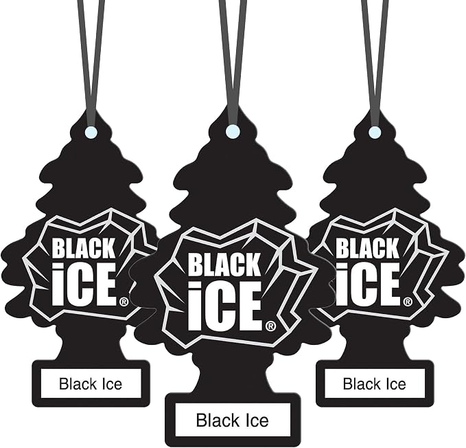 Car Air Freshener | Hanging Paper Tree for Home or Car | Black Ice | 3 Pack