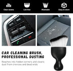 Car Detailing Brush, Curved Soft Bristles Auto Removal Dust Collectors, Universal Vehicle Dashboard, Air Conditioner Vents etc Interior Cleaning Tool Accessories (White/Black)