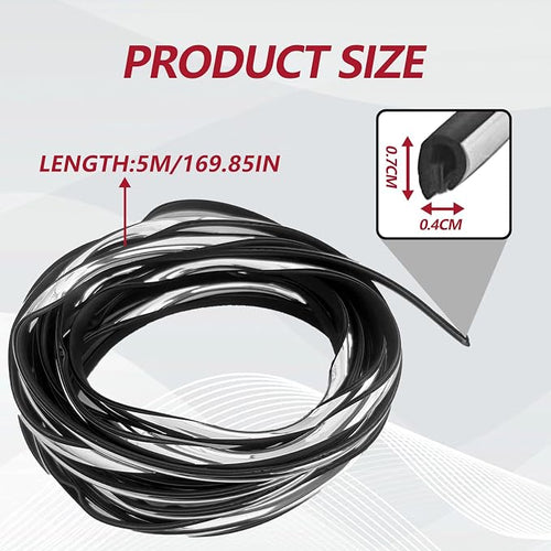 16FT (5M) Car Door Edge Protector, Universal U Shape Trim Molding Rubber Seal Protector with Fits Most Cars (Silver)