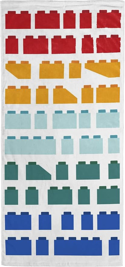 Children Beach Towel - 100% Cotton Super Soft Absorbent Bath Towel, 28" x 58" Inch Lightweight for Travel, Official Licensed Product, Multi - LEGO®