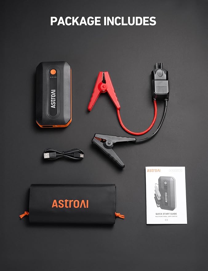 B8 3000A Car Battery Jump Starter, 12V Jump Starter Battery Pack (up to 9.0L Gasoline and 7.0L Diesel Engine), Portable Jump Box with 3 Modes Flashlight and Jumper Cable