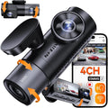 N5 4 Channel WiFi 360° All Sides Dash Cam, STARVIS 2, IR Night Vision, 2.7K+1080P*3 Front Rear Inside Dashcam, Voice Control, GPS, 24 Hours Buffered Parking Mode Dash Camera, 512GB Max (N5)
