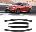 Window Visor for 2019-2024 Kia Forte, Out-Channel Rain Guards Shields Vent Deflector Shade Wind Dark Smoke Ventshade Ventvisor for Forte 2023 2022 2021 2020, Tape-On Outside-Mount, 4PCS
