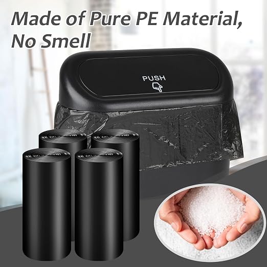 Mini Car Trash Can Bags, 10 Packs total 300 Count Black Garbage Bags | Tear-Resistant, Trash Bin Liner Refills, Disposable Garbage Bags for Car, Home Office(Vehicle Trash Can is not Included)
