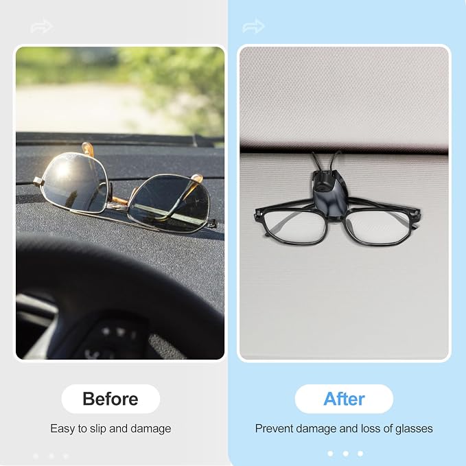 10 Pieces Auto Car Vehicle Sun Visor Clip Holder for Sunglasses Glasses Holder Hanger Eyeglasses Mount Ticket Card Clip Car Accessories(Gray)
