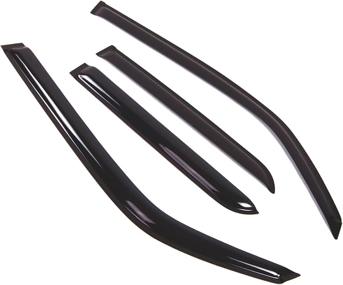 WD2-410B Dark Smoke 4 Pcs Set Window Visor (Outside Mount) Deflector Rain Guard Compatible with 2017-2018 Toyota 4Runner