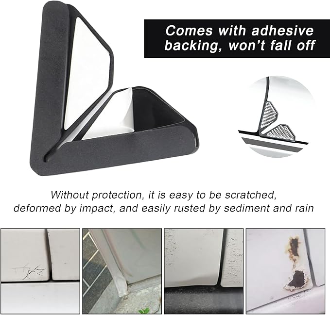 2 PCS Car Door Corner Protector Edge Guards, Real Carbon Fiber Anti-Collision Car Door Edge Protector, Self-Adhesive Decorative Auto Corner Protect, Vehicle Exterior Accessories (Silver)