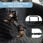 Extra Large Dog Car Seat Cover for Back Seat, Universal Fit Bench Car Seat Cover, Waterproof Dog Hammock for Car with Adjustable Straps, Durable Seat Protector for Cars, Trucks & SUVs, Black