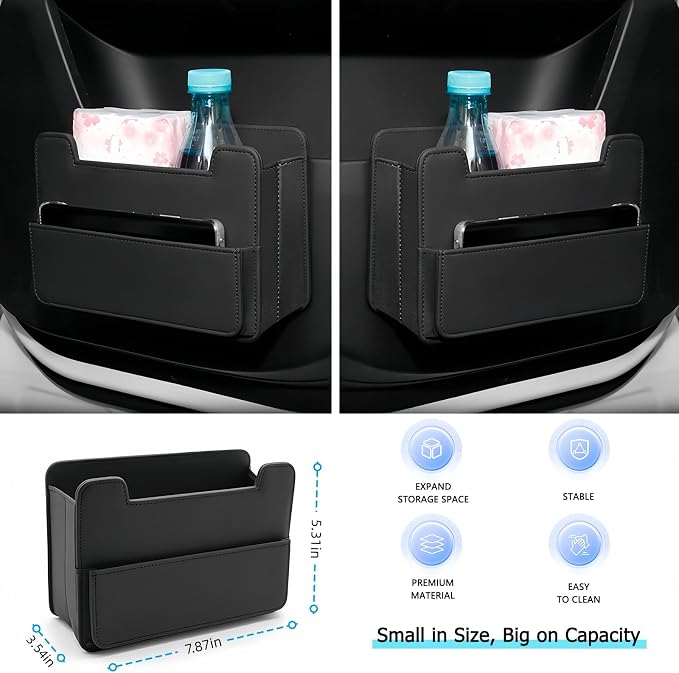 Foldable Car Storage Box,Multifunctional Seat Back Organizer,Trash Can, Auto Door Side Pocket,Storage Bag,Car Accessories Organizer Box