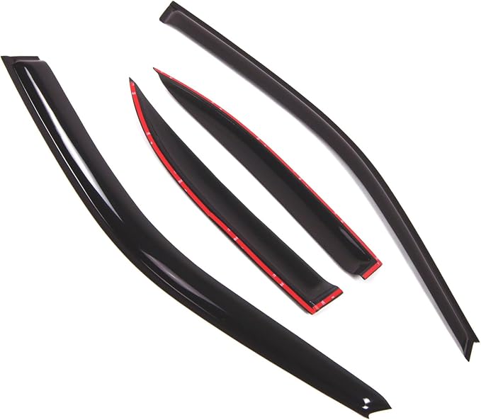 Outside Mount Window Vent Visors Rain Guards Compatible with Nissan Sentra 1995-1999 | Side Window Wind Deflectors Rain Shields | Smoke Tinted, 4 Pcs Set, DGWV-484