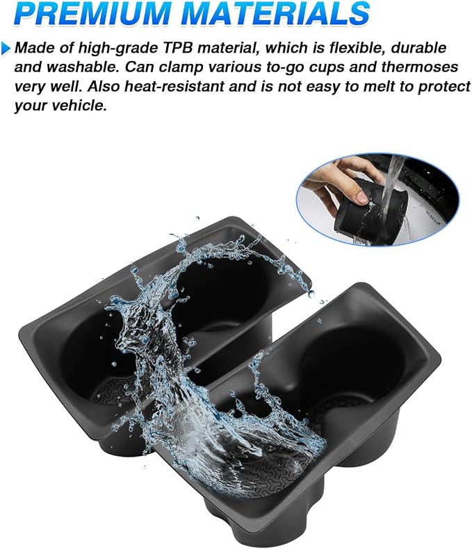 Door Side Cup Holder Insert for 2019-2025 Dodge Ram 1500 2500 3500 Accessories Water Cup Holders Door Organizer Handle Pocket Tray