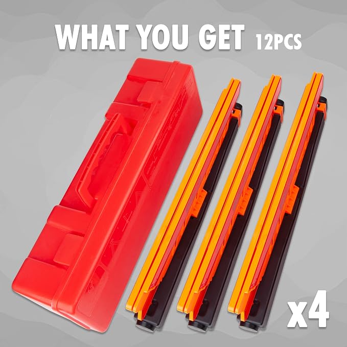12PK DOT Approved Foldable Road Safety Warning Triangles | Heavy weighted anti-tip base, high visibility reflect panels, fully compliant with US FMVSS 571.125 roadside safety rules